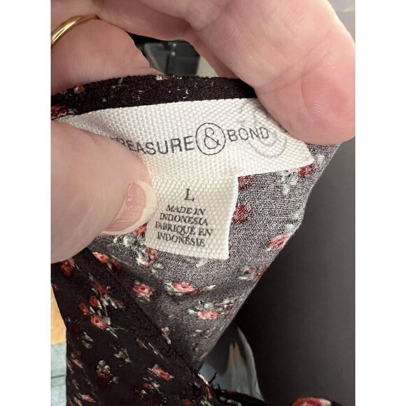 Treasure & Bond Lace Inset Camisole~Size Large~Brown Spring Rose NWT L1 15 - Picture 10 of 11